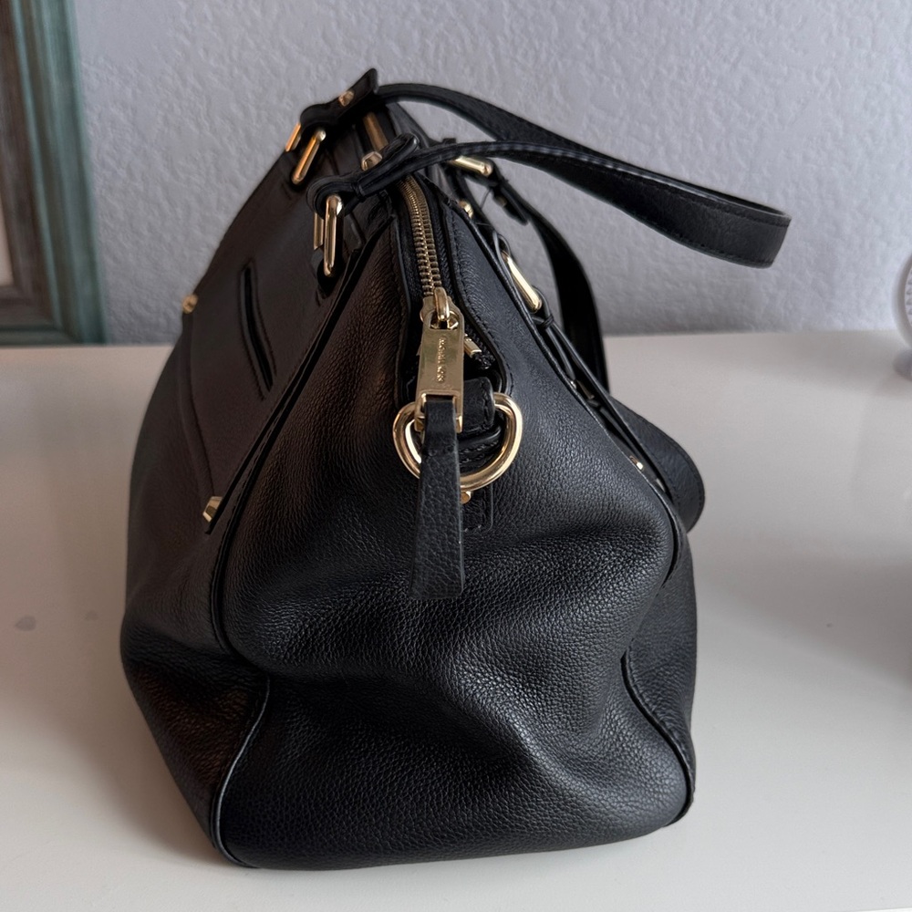 Michael Kors Black Pebbled Leather Satchel - Picture 3 of 9